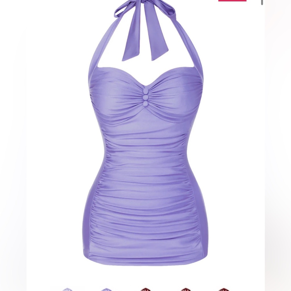 Elegant Purple One-Piece Swimsuit